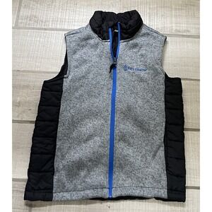 Free Country Fleece Lined Warm Winter Vest Youth Boys S (14/16) Gray Blue Black